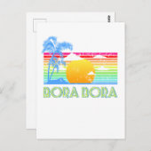 Vintager Strand von Bora Bora Postkarte (Vorne/Hinten)