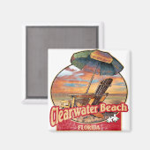 Vintager Strand von Clearwater Beach Florida Magnet (Vorderseite/Rückseite)