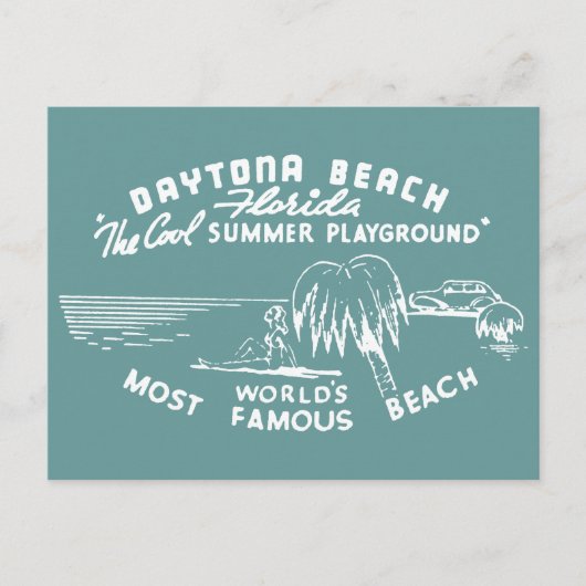 Vintager Strand von Daytona Postkarte (Vorderseite)