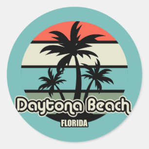 Vintager Strand von Daytona Runder Aufkleber