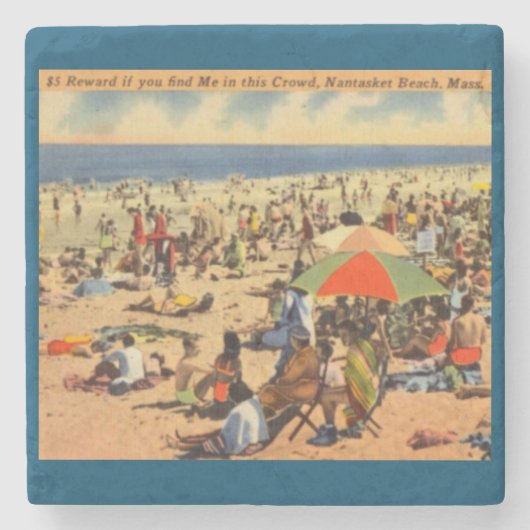 Vintager Strand von Nantasket, Massachusetts Steinuntersetzer (Vorderseite)