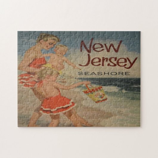 Vintager Strand von New Jersey Puzzle (Horizontal)