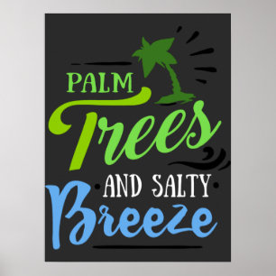 Vintager Strand von Palm Tree Poster