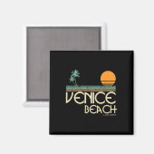 Vintager Strand von Venedig Magnet (Vorderseite/Rückseite)