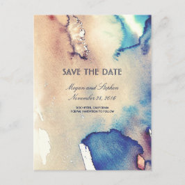 Vintager Strand Wasserfarben Elegant Save the Date Ankündigungspostkarte