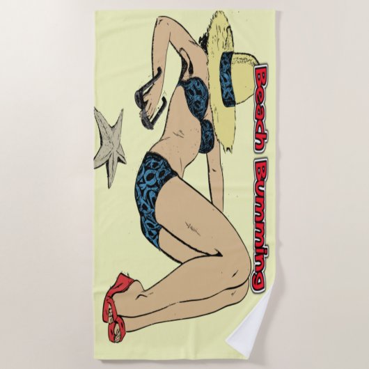 Vintager Strandbummingtag Strandtuch (Vorderseite)