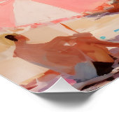 Vintager Stranddruck | abstrakte Küstenbemalung Poster (Ecke)