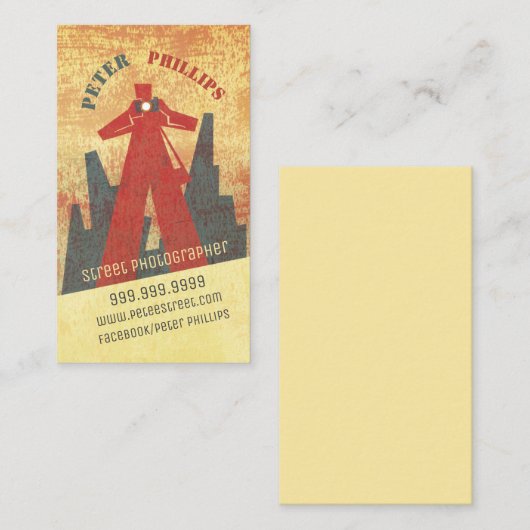 Vintager Straßen-Fotograf Visitenkarte (Vorne/Hinten)