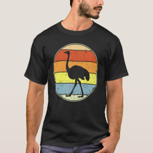 Vintager Straußenrücker Straußenvogel Silhouette A T-Shirt