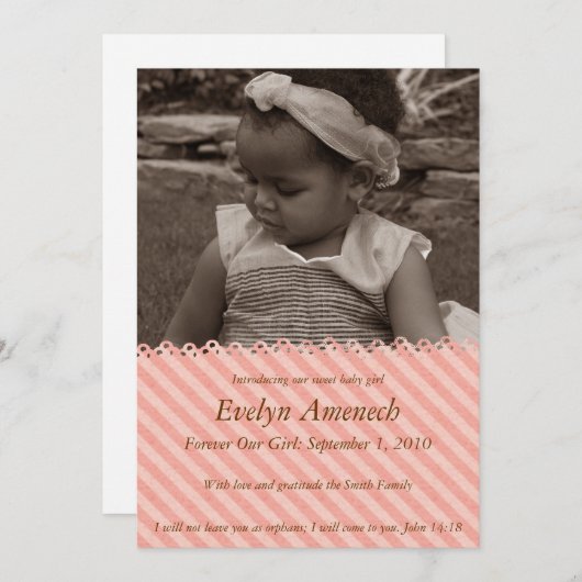 Vintager Streifen: Bubblegum Einladung (Vorne/Hinten)