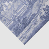 Vintager Streifen mit blauem Toile, französisch Seidenpapier (Detail)