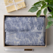 Vintager Streifen mit blauem Toile, französisch Seidenpapier (Geschenk)