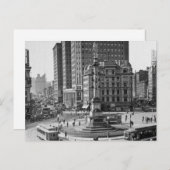 Vintager Streifenleiter des Columbus Circle Postkarte (Vorne/Hinten)