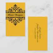 Vintager Strudel-gelbe u. schwarze Geschäfts-Karte Visitenkarte (Vorne/Hinten)