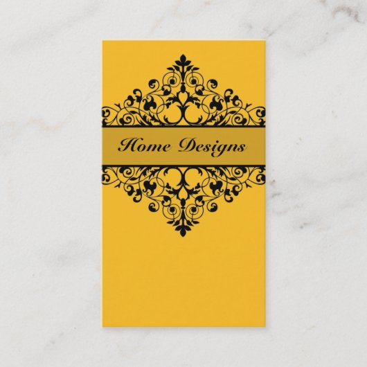 Vintager Strudel-gelbe u. schwarze Geschäfts-Karte Visitenkarte (Vorderseite)