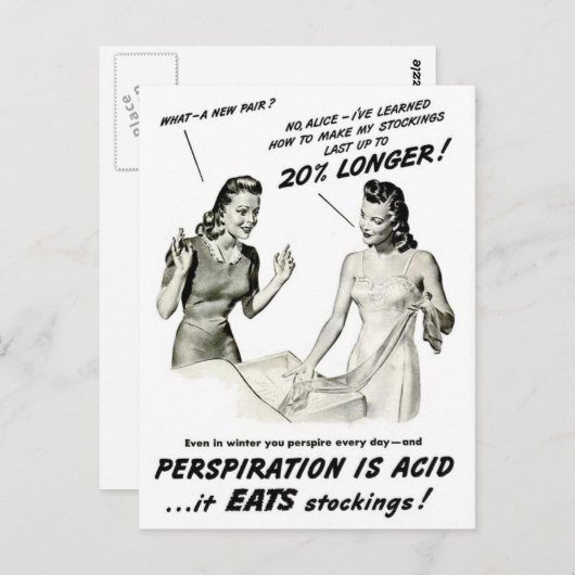 Vintager Strumpf Pantyschläuche Werbung Postkarte (Vorne/Hinten)