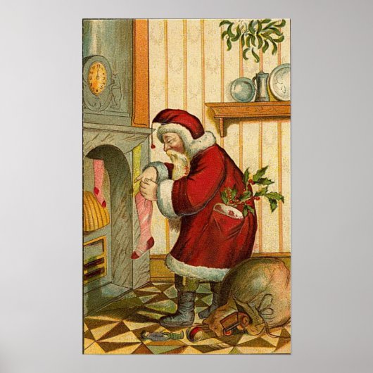 Vintager Strumpf Santa Filling Poster (Vorne)