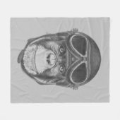 Vintager Sturzhelm-Schimpanse Fleecedecke (Vorderseite (Horizontal))
