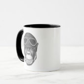 Vintager Sturzhelm-Schimpanse Tasse (Vorderseite Links)