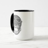 Vintager Sturzhelm-Schimpanse Tasse (Vorderseite Links)