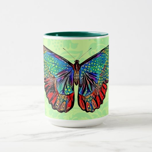Vintager Style Butterfly Art Cup Tasse (Zentrum)
