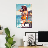 Vintager Style-Point-Lookout-Reiseplakat Poster (Heimbüro)