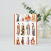 Vintager Styles_of_Sari-Druck Postkarte (Stehend Vorderseite)