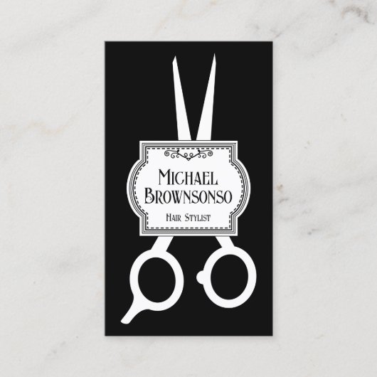 Vintager Stylist Barberschere Visitenkarte (Vorderseite)