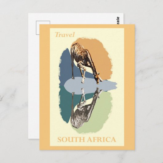 Vintager Südafrikaner Giraffe Postkarte (Vorne/Hinten)