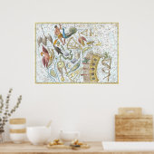 Vintager Südhimmelkonstellationen - Himmelskarte Poster (Küche)