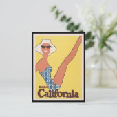 Vintager Südkalifornien Santa Fe Train Ad Postkarte (Stehend Vorderseite)