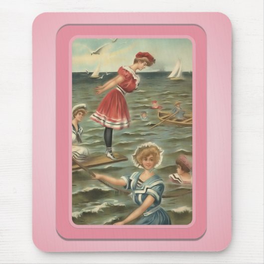 Vintager Sun-Badegast-Strand Mousepad (Vorne)