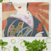 Vintager Sun Rays den japanischen Retro Geisha Küchentuch (Gefaltet)