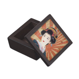 Vintager Sun Rays den japanischen Retro Geisha Schachtel