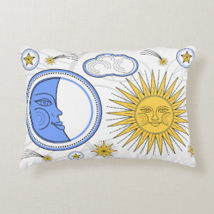 Vintager Sun und Mond Dekokissen