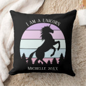 Vintager Sunset I bin ein Einhornaufzuchtdatum Kissen (Decke)