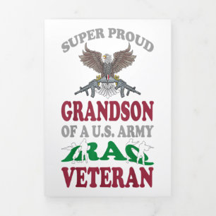 Vintager Super Proud Grandson von US Army Iraq Gif Dreifach Gefaltete Ankündigung