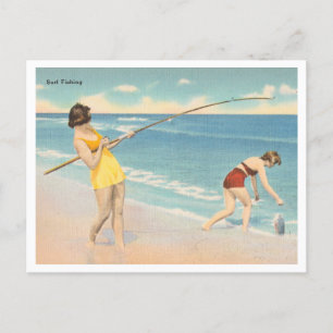 Vintager Surfsport in Florida Two Women Postkarte
