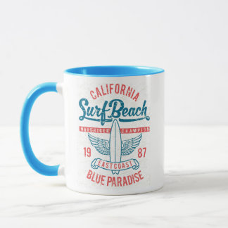 Vintager Surfstrand von Kalifornien Tasse