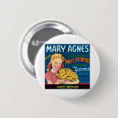 Vintager süße Kartoffel-Nahrungsmittel-Aufkleber Button (Vorne & Hinten)