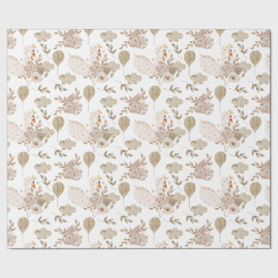 Vintager Sweet Swan, Blumenstrauß, Balloons Geschenkpapier