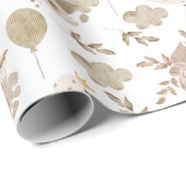 Vintager Sweet Swan, Blumenstrauß, Balloons Wrapp Geschenkpapier (Rolleneckpunkt)