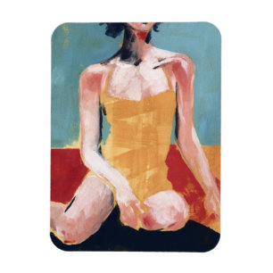 Vintager Swim - gelber Badeanzug Magnet