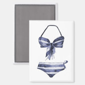 Vintager Swimsuit Navy Bikini Magnet (Vorderseite/Rückseite)