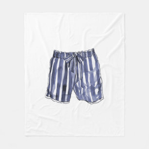 Vintager Swimsuit Stripter Swim Trunken Blanket Fleecedecke