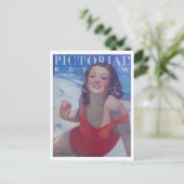 Vintager Swimsuit Style 1934 Postkarte (Stehend Vorderseite)
