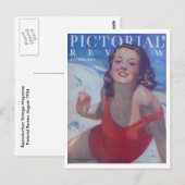Vintager Swimsuit Style 1934 Postkarte (Vorne/Hinten)