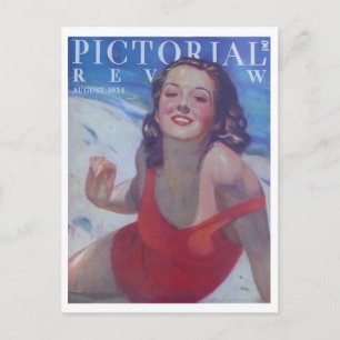 Vintager Swimsuit Style 1934 Postkarte