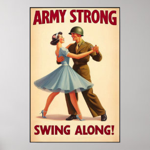 Vintager Swing-Tanzgesang für den Militärdienst Poster