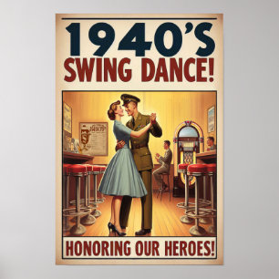 Vintager Swing-Tanzgesang für den Militärdienst Poster